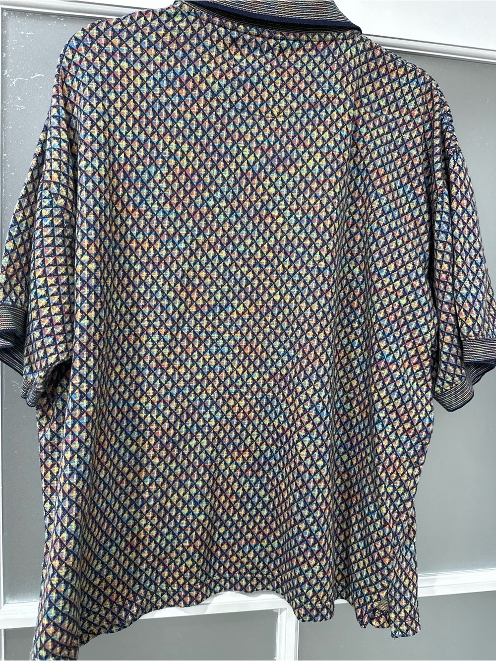 Vintage J. Riggings Sportswear Geometric Diamond Knit Polo Shirt-Men’s XL - Picture 3 of 3